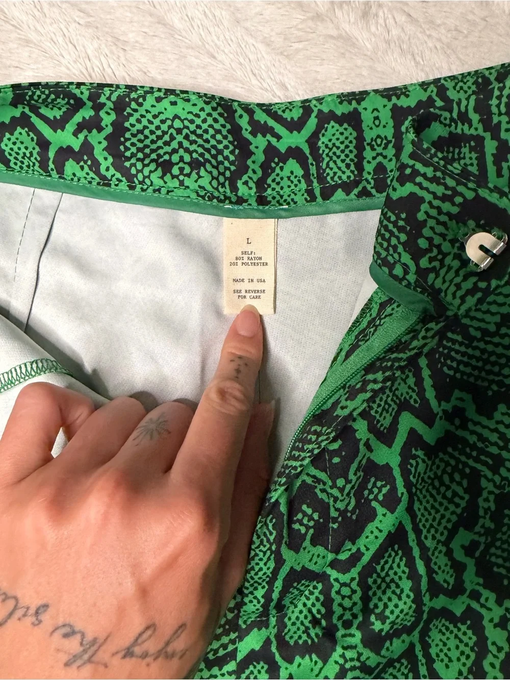 Green Snake-Print High-Waist Women’s Shorts